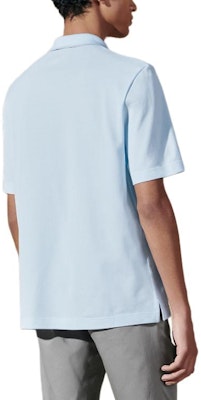 HERMES Polo Shirt Bordir Solid Ribbed Kancing Biru Langit H457985HA5L Lookbook HERMES Polo Shirt Bordir Solid Ribbed Kancing Biru Langit H457985HA5L