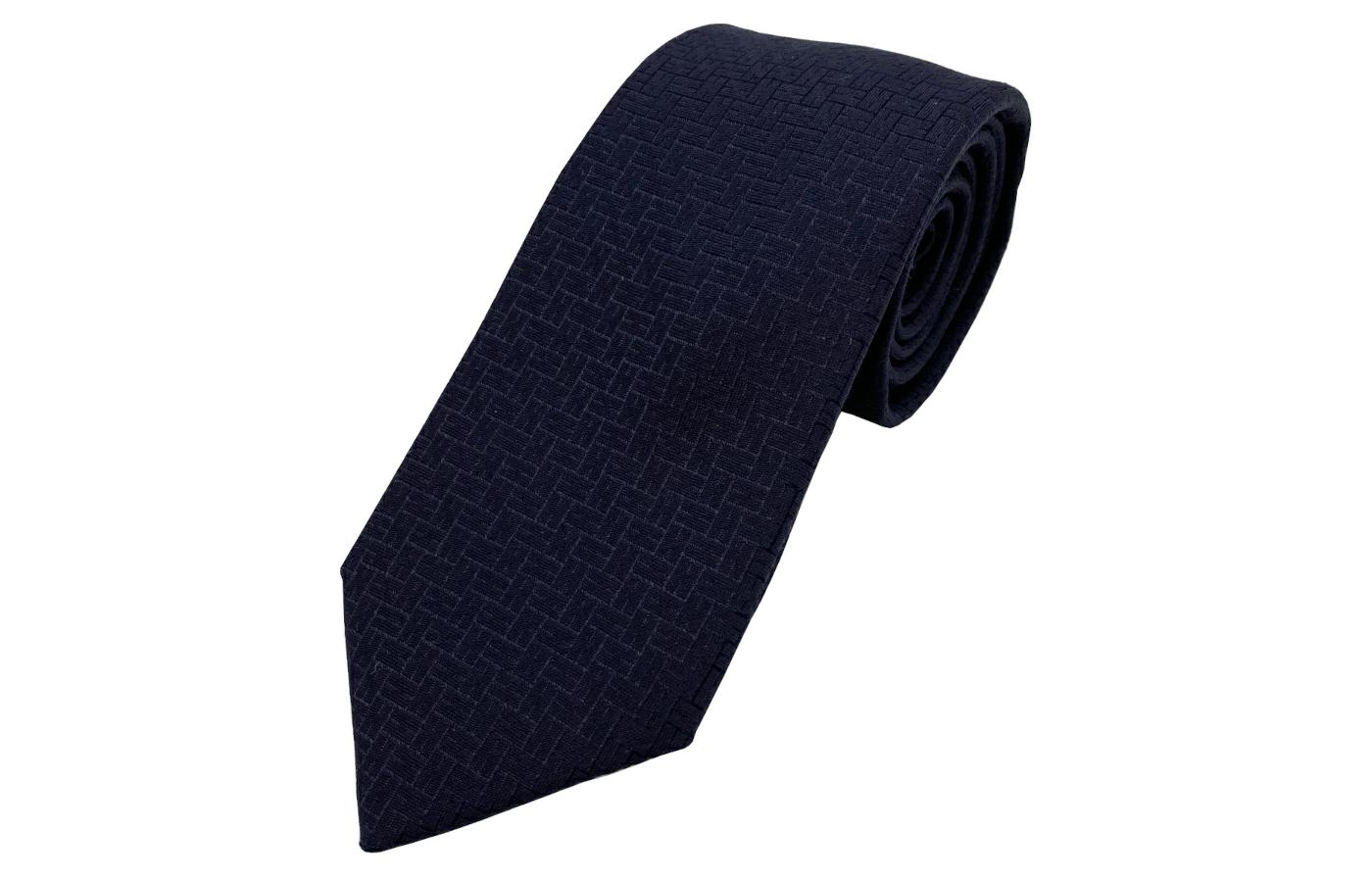 Shop HERMES  Solid Navy Blue Tie H030290T-02