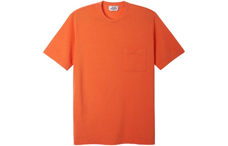 Order HERMES Camiseta Naranja Cuello Redondo con Bolsillo Sólido H072025HA30