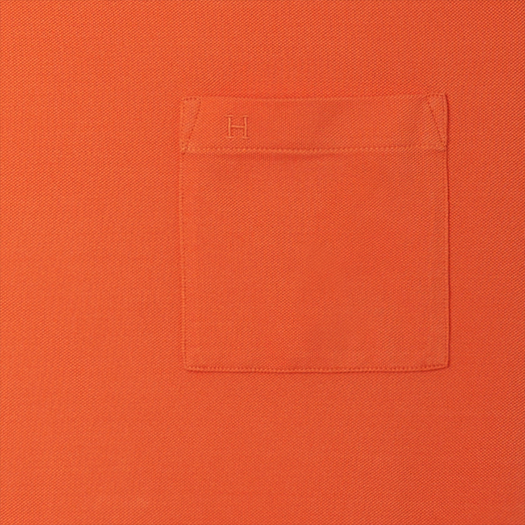 Sizing HERMES Camiseta Naranja Cuello Redondo con Bolsillo Sólido H072025HA30