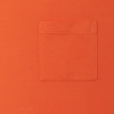 HERMES Camiseta Naranja Cuello Redondo con Bolsillo Sólido H072025HA30 Sizing HERMES Camiseta Naranja Cuello Redondo con Bolsillo Sólido H072025HA30