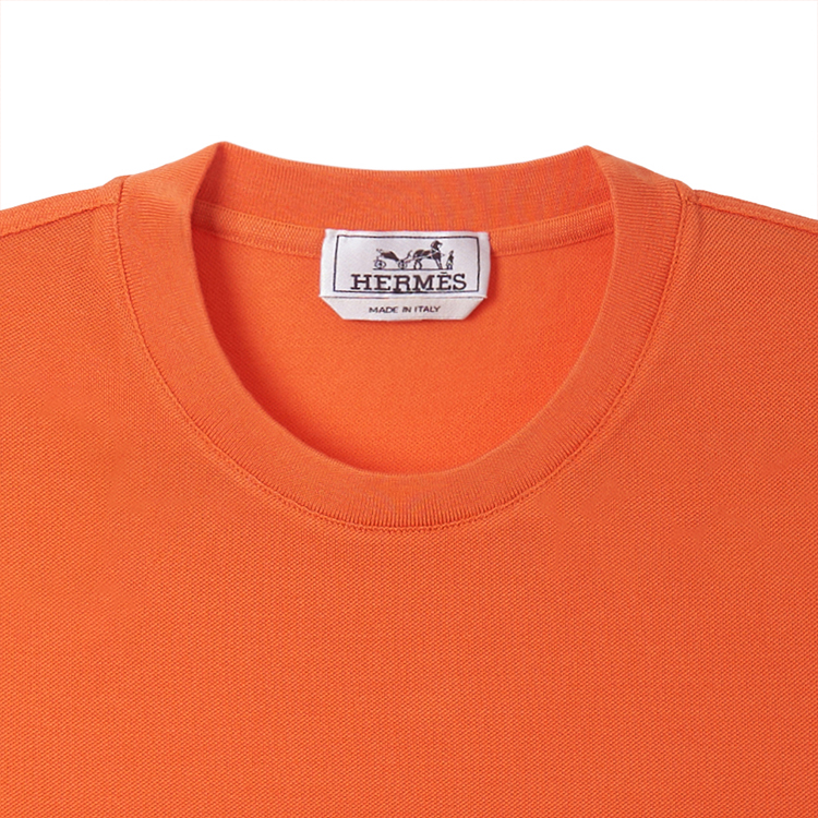 Cheap HERMES Camiseta Naranja Cuello Redondo con Bolsillo Sólido H072025HA30