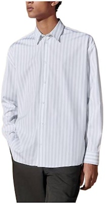 HERMES Baju Putih Lengan Panjang Berjalur dengan Butang H456080H794 Order HERMES Baju Putih Lengan Panjang Berjalur dengan Butang H456080H794