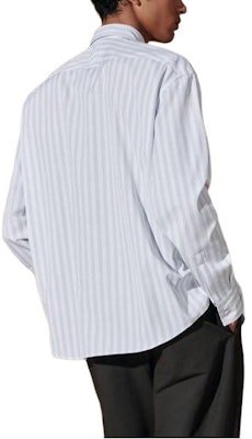 HERMES Baju Putih Lengan Panjang Berjalur dengan Butang H456080H794 Lookbook HERMES Baju Putih Lengan Panjang Berjalur dengan Butang H456080H794