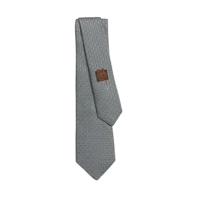HERMES Tie Grey with H Pattern Textured Design H339374Tv05