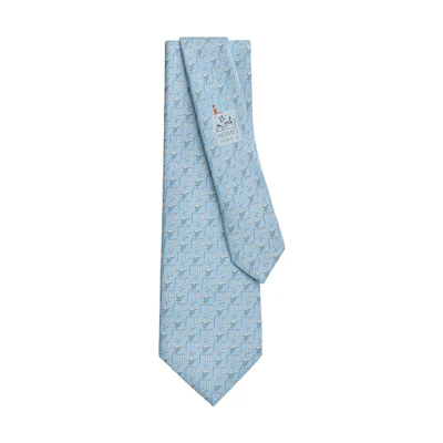 HERMES Tie with Fashion Cartoon Print and Logo Design. H606283T-02