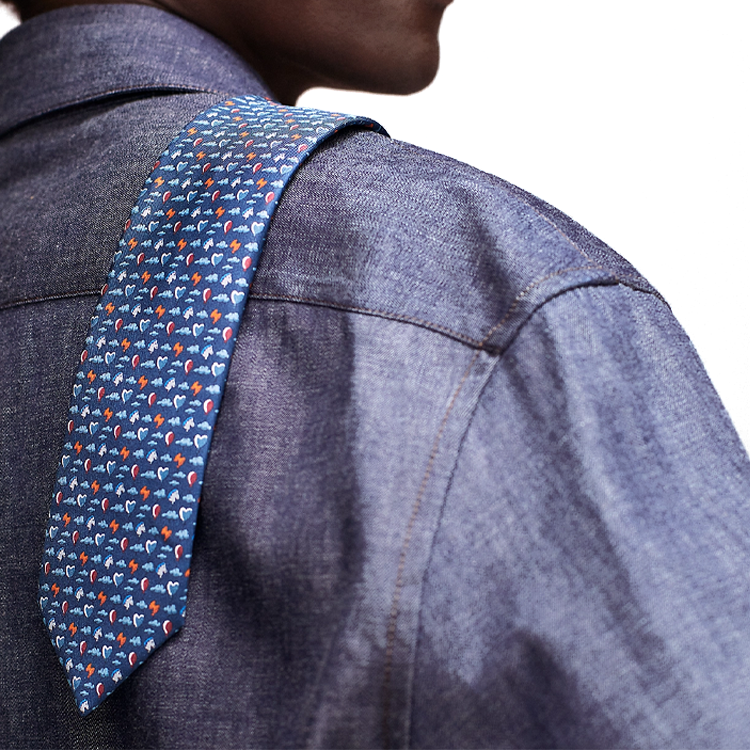 HERMES  Tie with Printed Pattern in Dark Teal. H006333T 08 圖 3