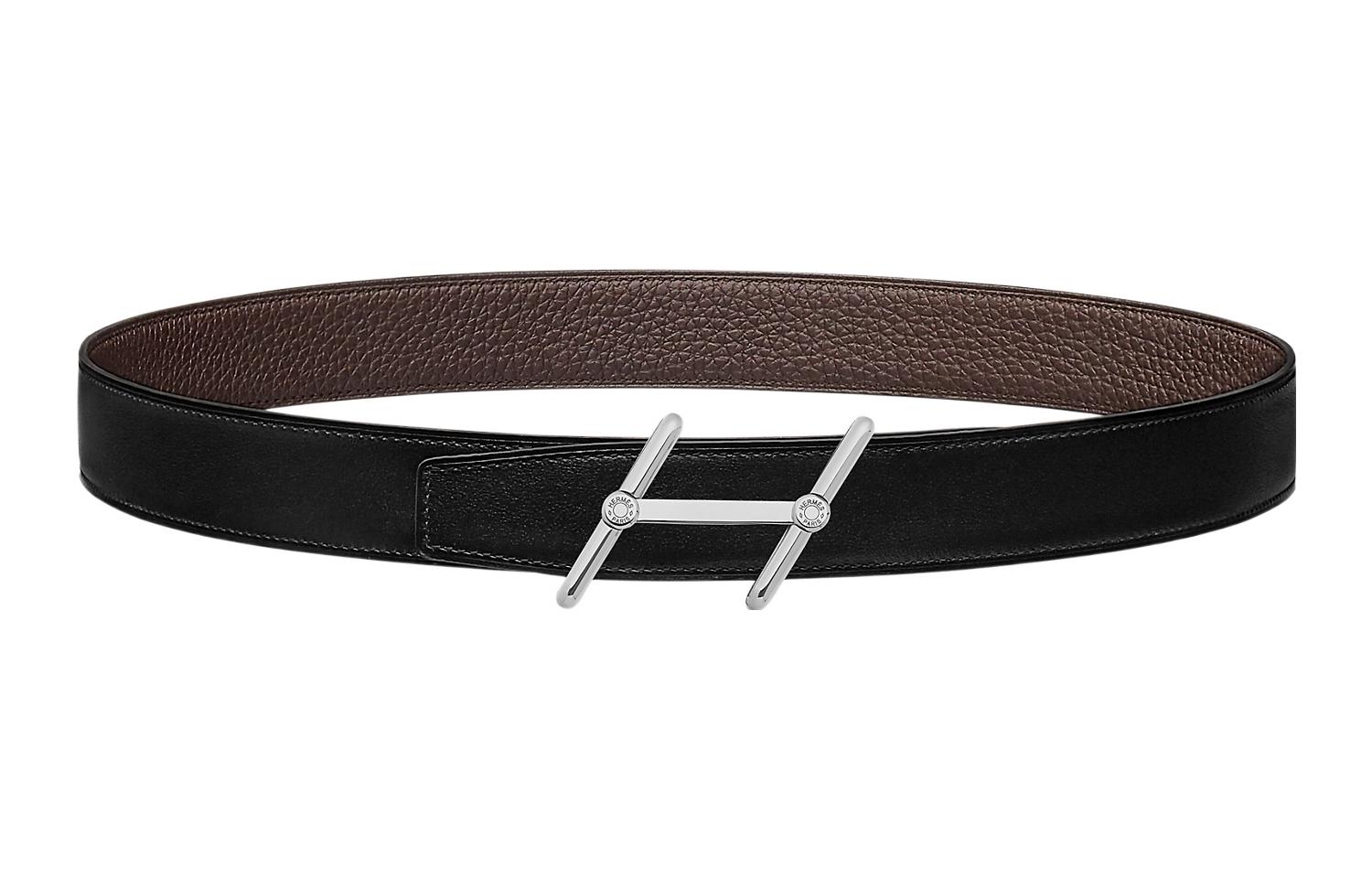 HERMES  Togo Calfskin Leather Belt Black with Silver Buckle 3.2cm Wide H010497UJJ4-H073967CAAB080 圖 2