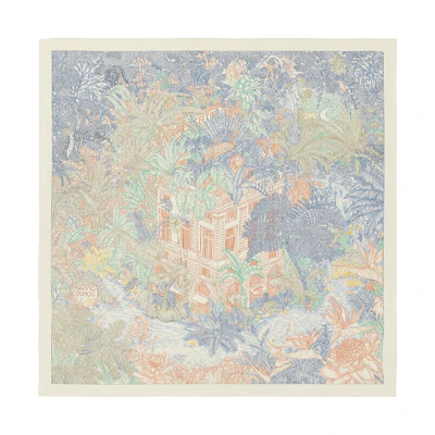 HERMES "Tropical Jungle Fu Bao" 140cm Shawl. H243602S-08