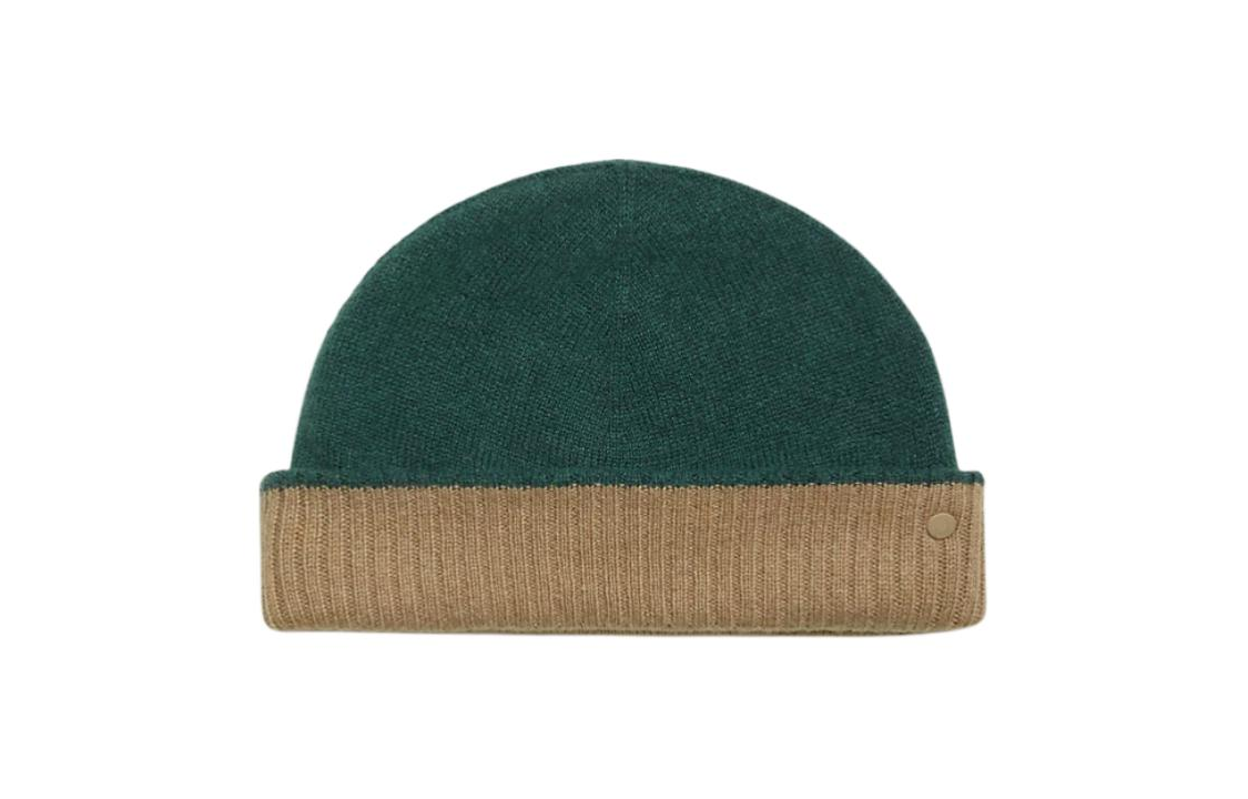Order HERMÈS Gorro Bicolor Verdes/Beige Lana de Cabra con Detalles de Goma. H232074NvVELA
