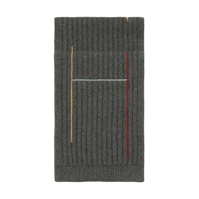 HERMES Warm Grey Knitted Wool Scarf H393827T 02