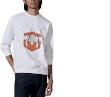 HERMES White Graphic Print Long-Sleeve Casual Sweatshirt. H457820HA90 HERMES White Graphic Print Long-Sleeve Casual Sweatshirt. H457820HA90