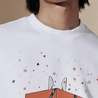 HERMES Sweter Kasual Lengan Panjang Putih dengan Cetak Grafis. H457820HA90 Purchase HERMES Sweter Kasual Lengan Panjang Putih dengan Cetak Grafis. H457820HA90