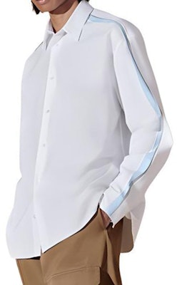 HERMES Baju Putih Lengan Panjang Single-Breasted Longgar Lelaki. H456420H290 Buy HERMES Baju Putih Lengan Panjang Single-Breasted Longgar Lelaki. H456420H290