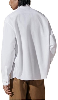 HERMES Baju Putih Lengan Panjang Single-Breasted Longgar Lelaki. H456420H290 Lookbook HERMES Baju Putih Lengan Panjang Single-Breasted Longgar Lelaki. H456420H290