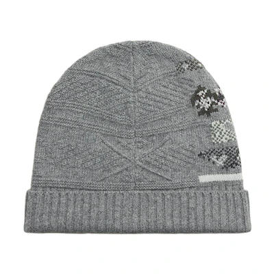 HERMES Wool-Cashmere Geometric Knit Beanie - Gray H232105NvG9ME