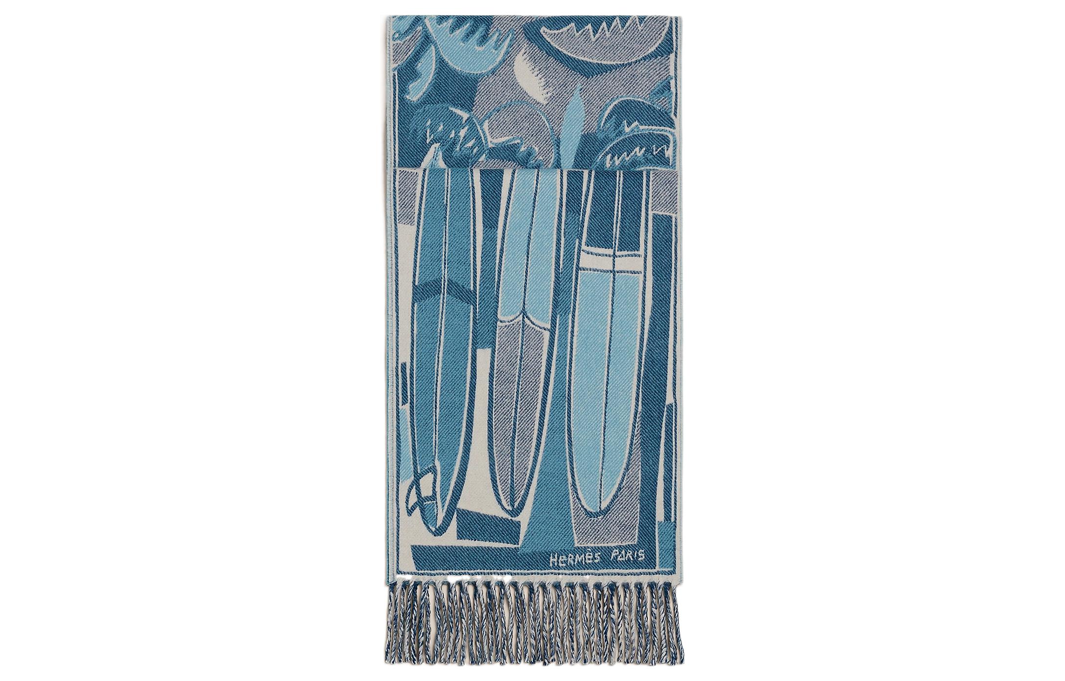 HERMES  Woven Embroidered Wool Scarf - Ride the Waves Collection. H393161T-07 圖 2