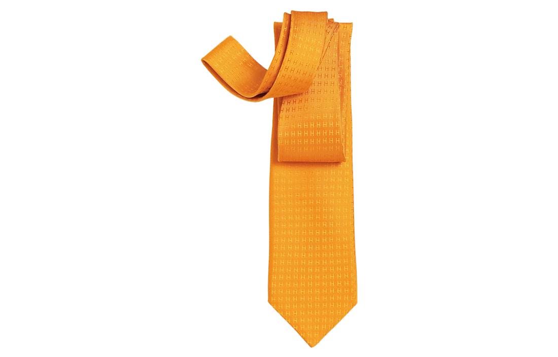 HERMES  Yellow H Jacquard Tie - Stylish & Minimalist Design. H030189T-H9
