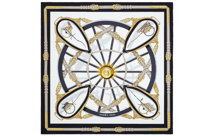 HERMES Airmail 90cm Silk Scarf Unisex Couple's Edition H003683S-16