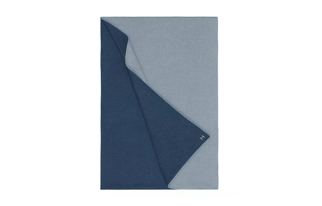 HERMES Aller-Retour Reversible Wool Scarf Blue for Men H733631T-43 圖 3