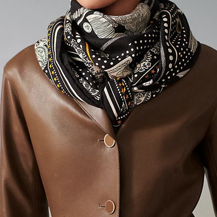 HERMES Alphabet Logo Scarf Unisex Couples Style Multicolor. H244048S 03 圖 3