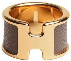 HERMES Alphabet Metal Gold Ring Unisex Couple Design Gold. H500059FC18S HERMES Alphabet Metal Gold Ring Unisex Couple Design Gold. H500059FC18S