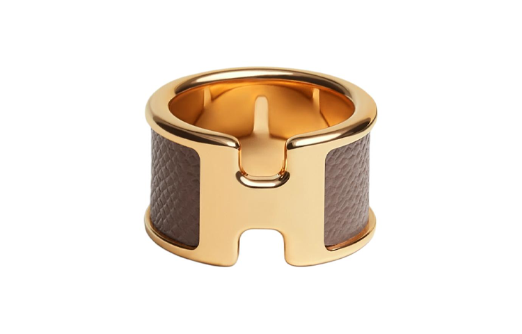 Order HERMES Alphabet Metal Gold Ring Unisex Couple Design Gold. H500059FC18S