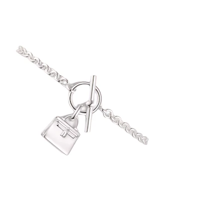 HERMES Amulette Silver 925 Bracelet Unisex Couple Design. H121425B-00LG