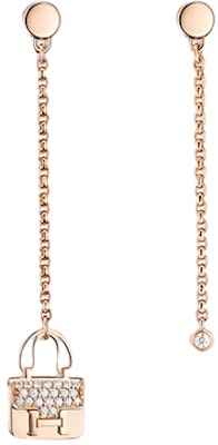 HERMES Amulettes Constance Rose Gold Diamond Pendant Earrings H221503B Buy HERMES Amulettes Constance Rose Gold Diamond Pendant Earrings H221503B