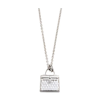 HERMES Amulettes Kelly Diamond Pendant Necklace Unisex Couple Fashion Accessory. H121314B 00