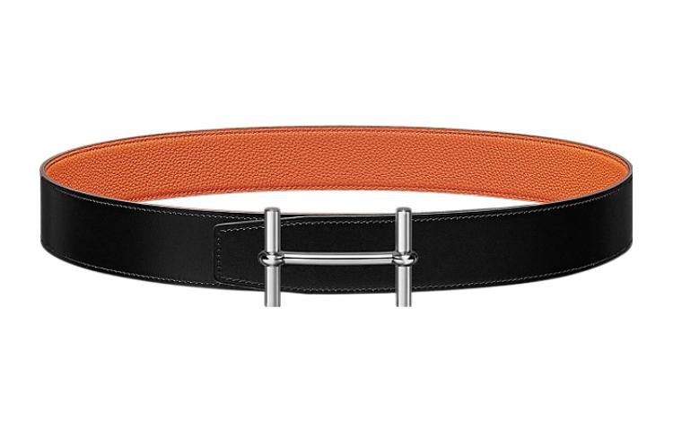 HERMES Ancre  Leather Belt Black/Orange Smooth Buckle Fashion 3.8cm Wide H077938CK05-H077971CAAH085 圖 2
