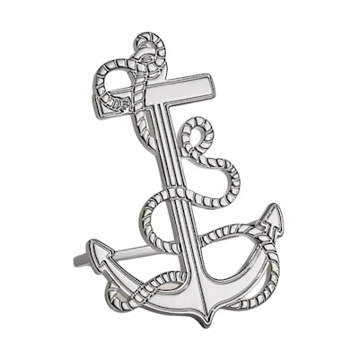 Hermes Ancre Marine Anchor Scarf Ring Unisex Brass Silver - Couple's Edition. H603633S 00