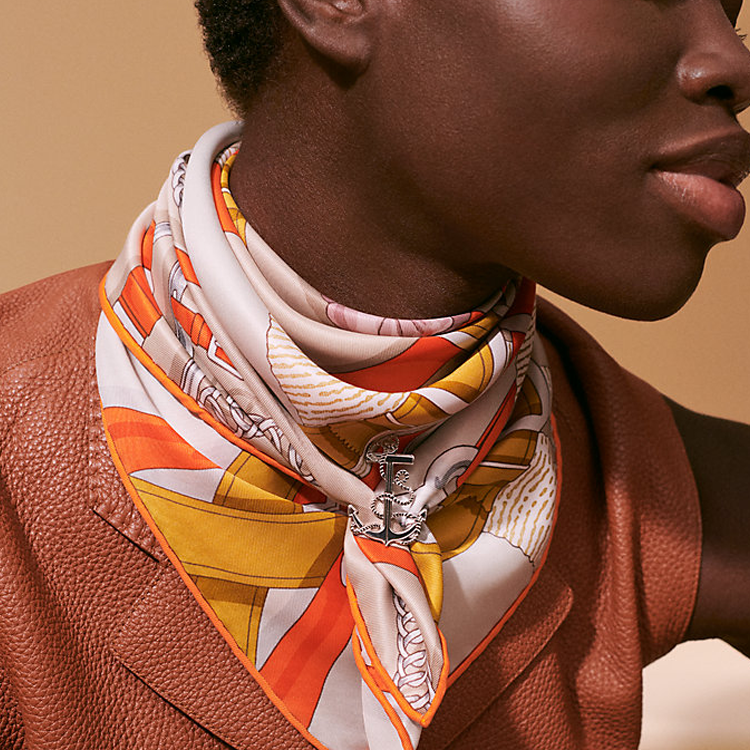 Hermes Ancre Marine Anchor Scarf Ring Unisex Brass Silver - Couple's Edition. H603633S 00 圖 3