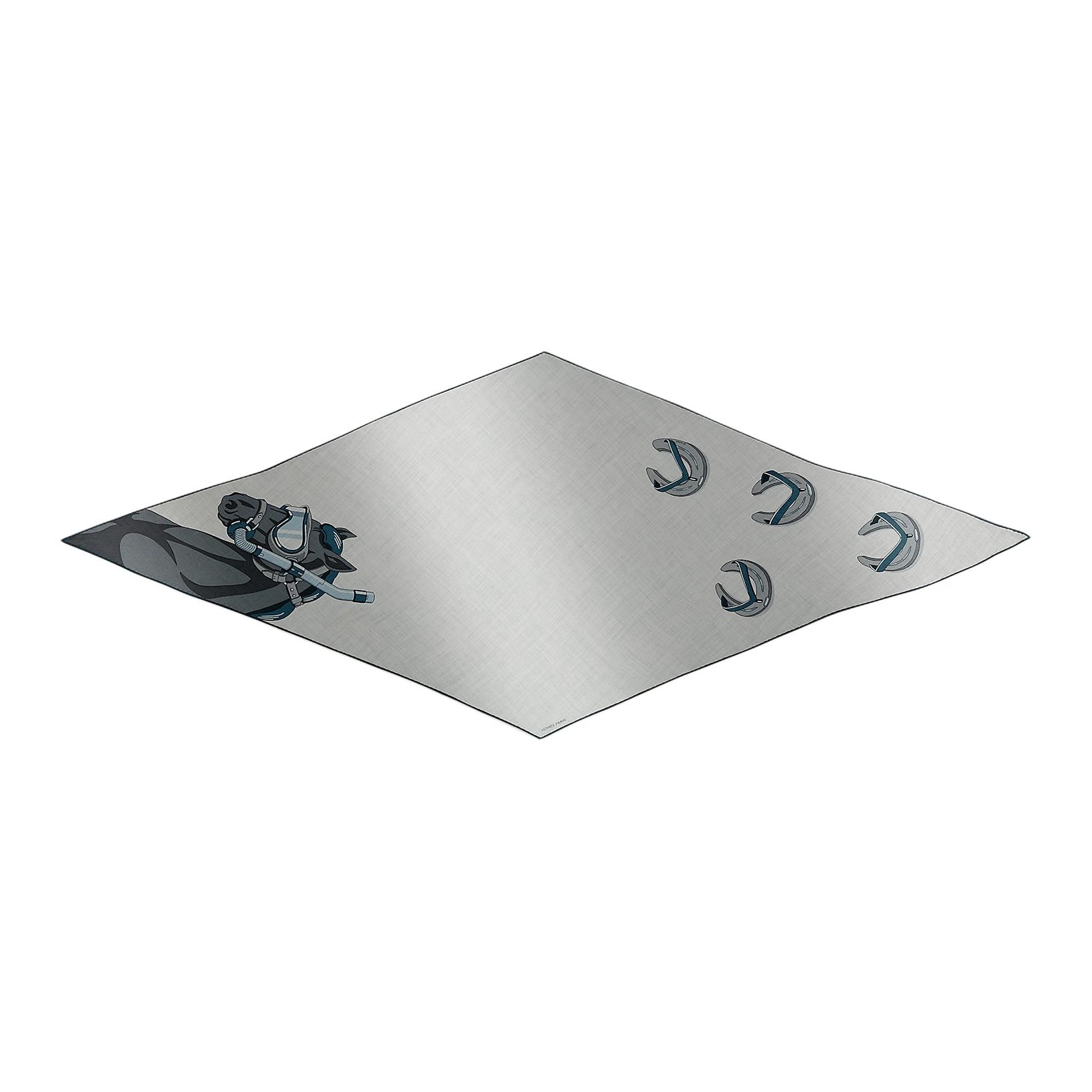 HERMES Animal Print Silk Scarf Grey for Men H434086T13 圖 2