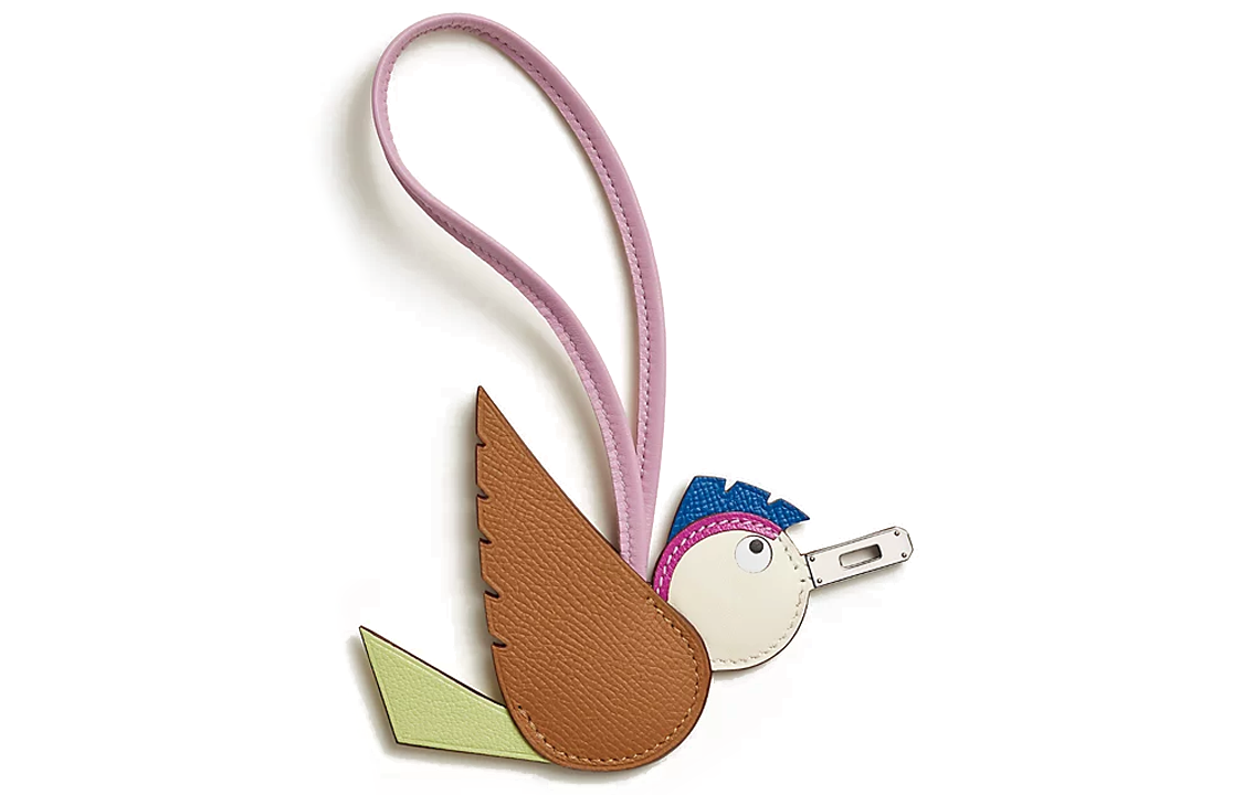 HERMES Animal Shaped Keychain Brown Unisex Couple Accessory. H083885CKAC