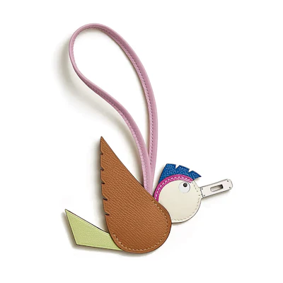 HERMES Animal Shaped Keychain Brown Unisex Couple Accessory. H083885CKAC