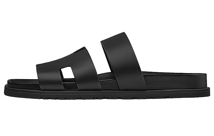 HERMES Ankara Sandal 'Black Calfskin'