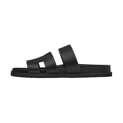 HERMES Ankara Sandal 'Black Calfskin'