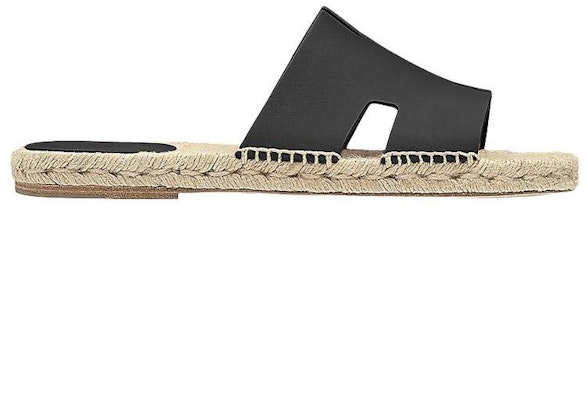HERMES Antigua 'Black Leather Flat Sandals' H201485Z-H01 Order HERMES Antigua 'Black Leather Flat Sandals' H201485Z-H01