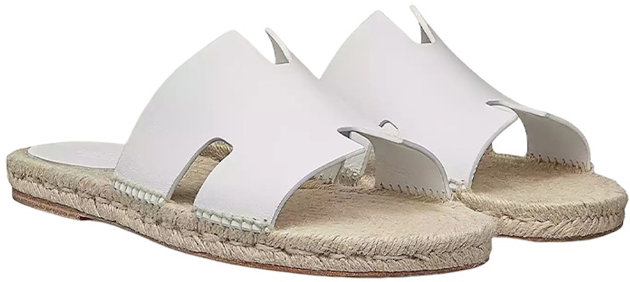 HERMES Antigua 'White Calfskin Slip-On Sandals' H201485Z-H90 Order HERMES Antigua 'White Calfskin Slip-On Sandals' H201485Z-H90