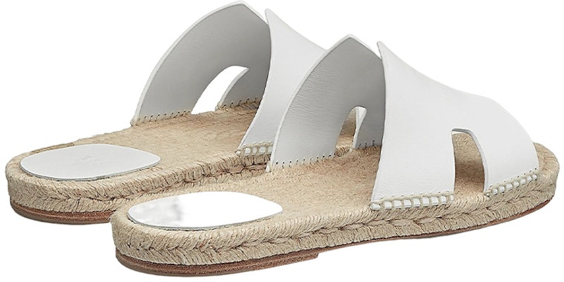HERMES Antigua 'White Calfskin Slip-On Sandals' H201485Z-H90 Shop HERMES Antigua 'White Calfskin Slip-On Sandals' H201485Z-H90
