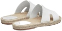 Shop HERMES Antigua 'Sandal Slip-On Kulit Anak Lembu Putih' H201485Z-H90