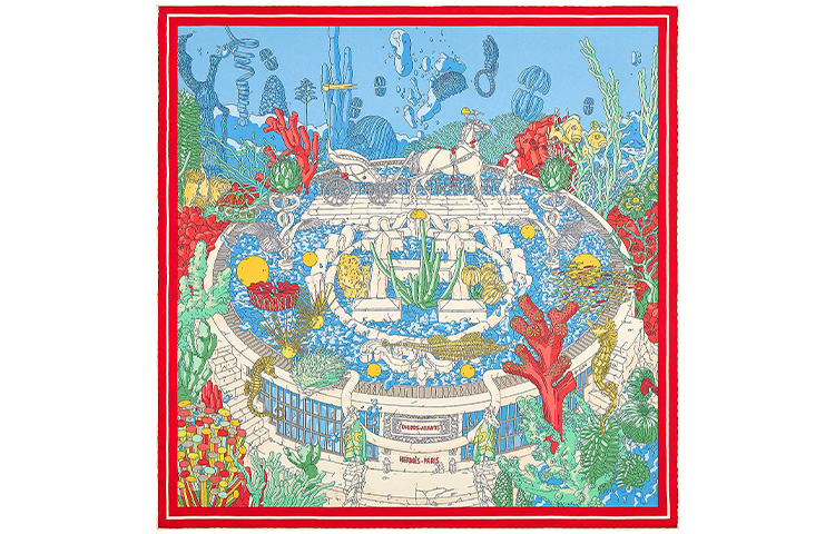 HERMES Atlantis Library 70cm Scarf Multicolor H983571S-08 圖 2