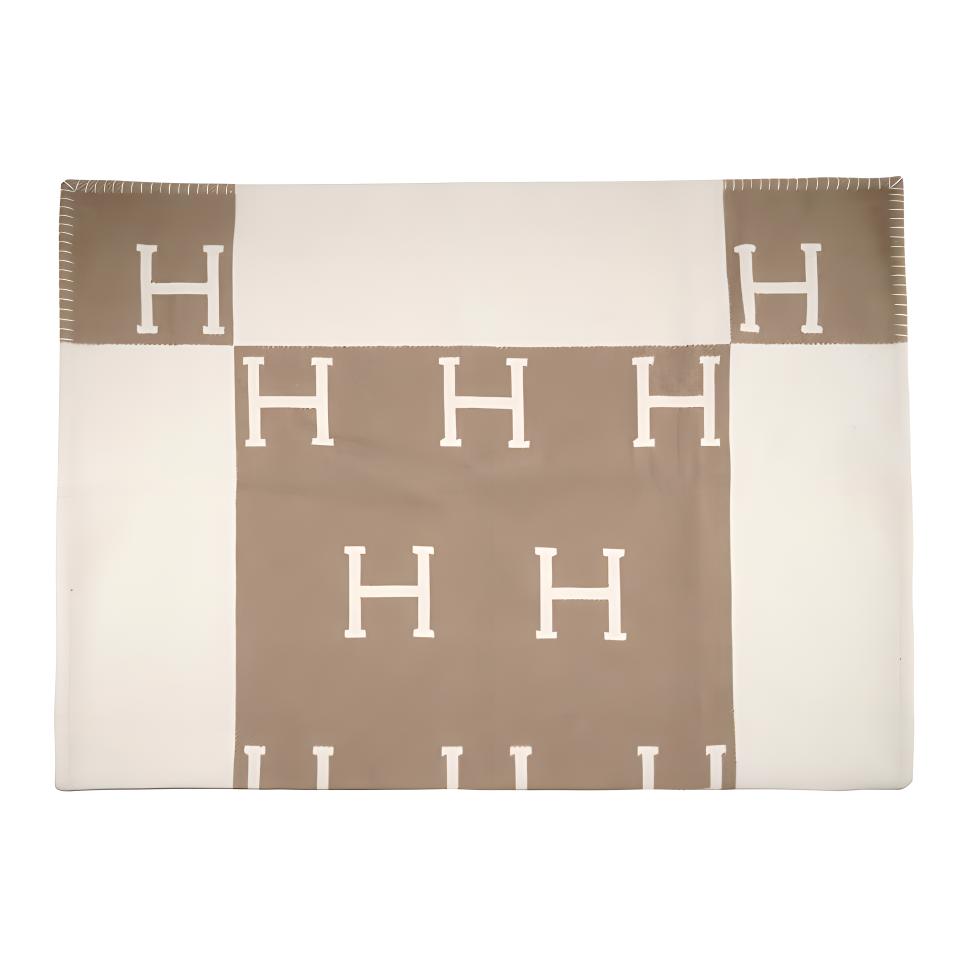 HERMES Avalon Baby Blanket Cashmere Wool Unisex Couple Shawl. H102704M-11