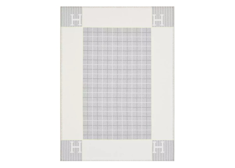 Hermes Avalon Cabriole Blanket Gris Perle