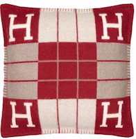 Hermes Avalon III Pillow Small Model Ecru Rouge H Hermes Avalon III Pillow Small Model Ecru Rouge H