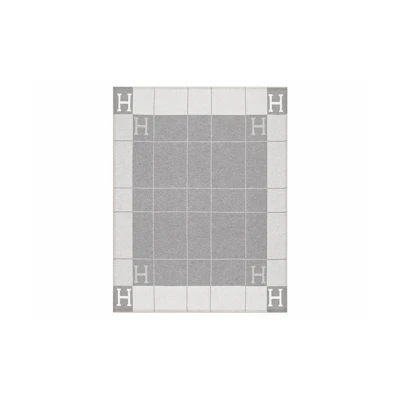 Hermes Avalon III Throw Blanket Ecru/Gris Clair