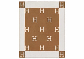 Hermes Avalon Throw Blanket Ecru/Camel Hermes Avalon Throw Blanket Ecru/Camel