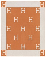 Hermes Avalon Throw Blanket Ecru/Potiron Hermes Avalon Throw Blanket Ecru/Potiron