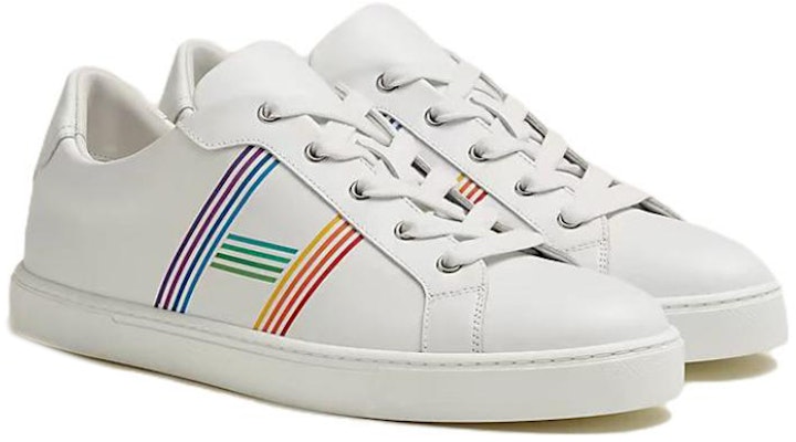 HERMES Avantage 'Sepatu Kulit Putih Low-Top' H201459Z-HB9 Order HERMES Avantage 'Sepatu Kulit Putih Low-Top' H201459Z-HB9